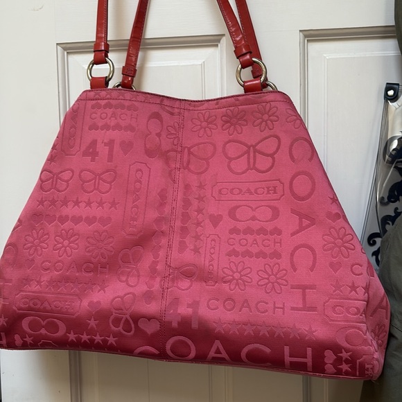 Coach Pink poppy Shoulder Bag 2010 GUC 12”x15” - Picture 15 of 17